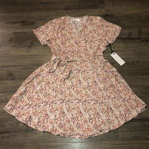 Sage The Label Floral Wrap Dress Pink Large